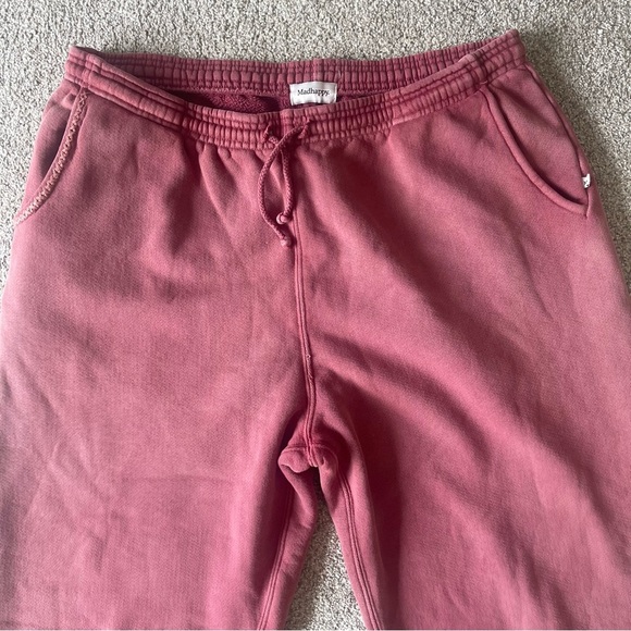 Mad Happy Adult Unisex Pull On Sweatpants XXL 100% Cotton Vintage Red Pockets - Picture 3 of 6